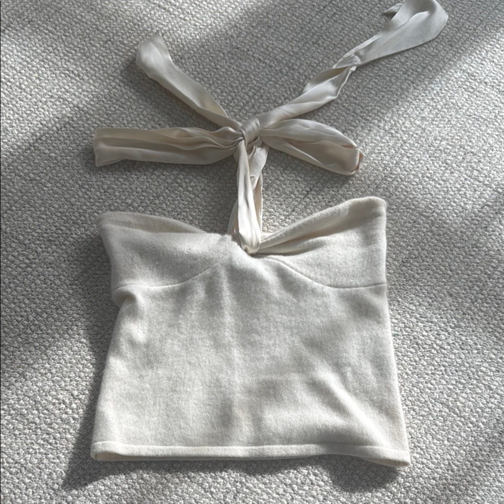 Elegant Cream Halter Top Ralph Lauren